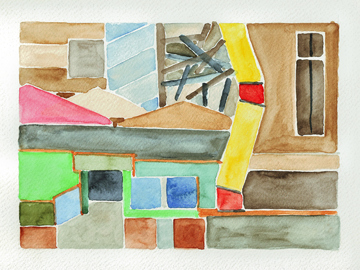 Aquarell, Sizilien, Palermo