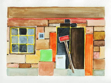 Aquarell, Sizilien, Santa Stefano di Camestra