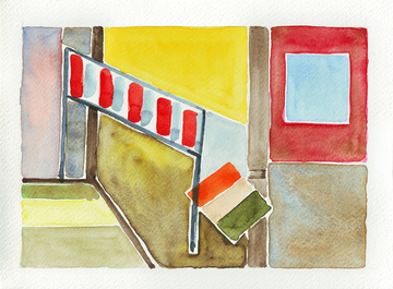 Aquarell, Sizilien, Santa Stefano di Camestra