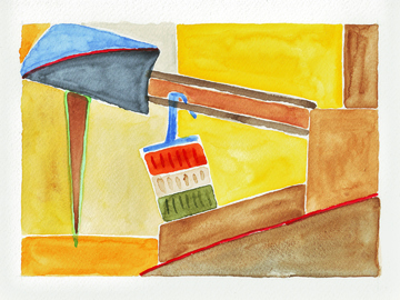 Aquarell, Sizilien, Santa Stefano di Camestra