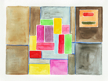 Aquarell, Sizilien, Santa Stefano di Camestra