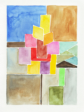Aquarell, Sizilien, Taormina